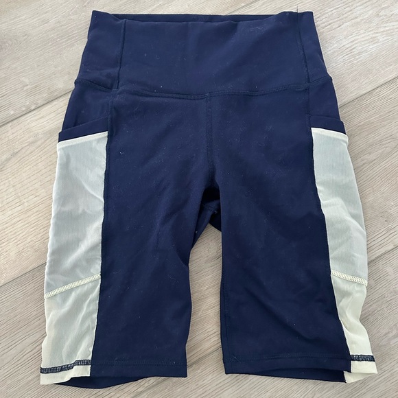 Fabletics Navy and Cream Athletic Shorts - Picture 1 of 1